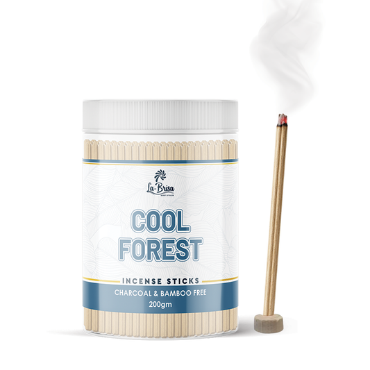La Brisa Cool Forest Premium Dhoop Incense Sticks | Charcoal & Bamboo Free | Fresh, Floral, Woody Fragrance | 200gms