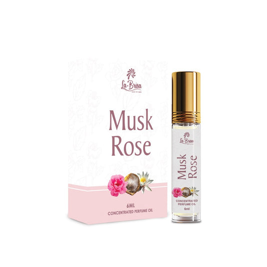 La Brisa Musk Rose Attar Roll On, 6ml | Long Long Unisex Attar | Fresh Floral Musk Fragrance