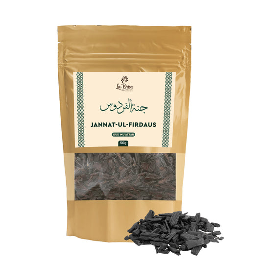 La Brisa Jannat ul Firdaus Bakhoor Oud Muattar | Fresh Herbal Earthy Traditional Arabian Fragrance | 50gms